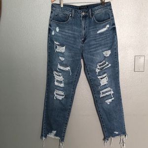 Insane Gene Destroyed Ripped Frayed Hem Jeans Jrs 11/29